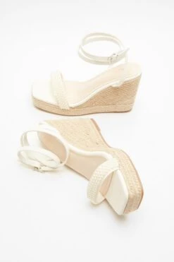 White Pearl Strap Wedges -Outlet Clothyne Store 00100038016 XS