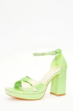 Green Platform Heeled Sandals -Outlet Clothyne Store 00100038019 XB