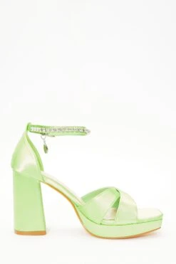Green Platform Heeled Sandals -Outlet Clothyne Store 00100038019 ZS