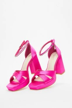 Pink Platform Heeled Sandals -Outlet Clothyne Store 00100038022 XS