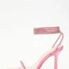 Pink Satin Clear Ankle Tie Heeled Sandals -Outlet Clothyne Store 00100038023 ZM