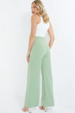 Sage Buckle Palazzo Trousers -Outlet Clothyne Store 00100038052 XB