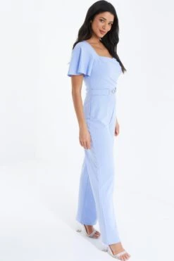 Blue Buckle Palazzo Jumpsuit -Outlet Clothyne Store 00100038076 XS