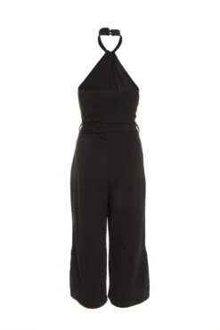 Black Halter Neck Culotte Jumpsuit -Outlet Clothyne Store 00100038082 ZB