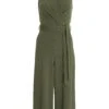 Khaki Wrap Culotte Jumpsuit 2 Khaki Wrap Culotte Jumpsuit -Outlet Clothyne Store 00100038090 ZM
