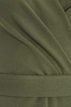 Khaki Wrap Culotte Jumpsuit -Outlet Clothyne Store 00100038090 ZS