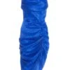 Royal Blue Satin Jacquard Midi Dress -Outlet Clothyne Store 00100038118 ZM