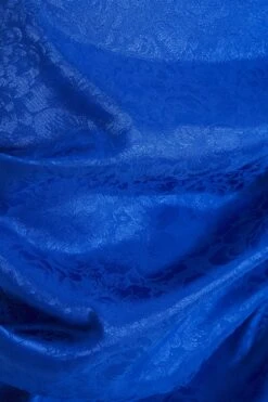 Royal Blue Satin Jacquard Midi Dress -Outlet Clothyne Store 00100038118 ZS