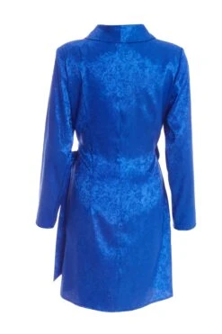 Royal Blue Satin Jacquard Mini Dress -Outlet Clothyne Store 00100038119 ZB