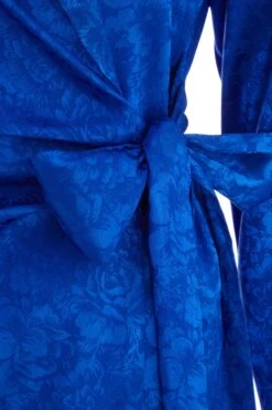 Royal Blue Satin Jacquard Mini Dress -Outlet Clothyne Store 00100038119 ZS