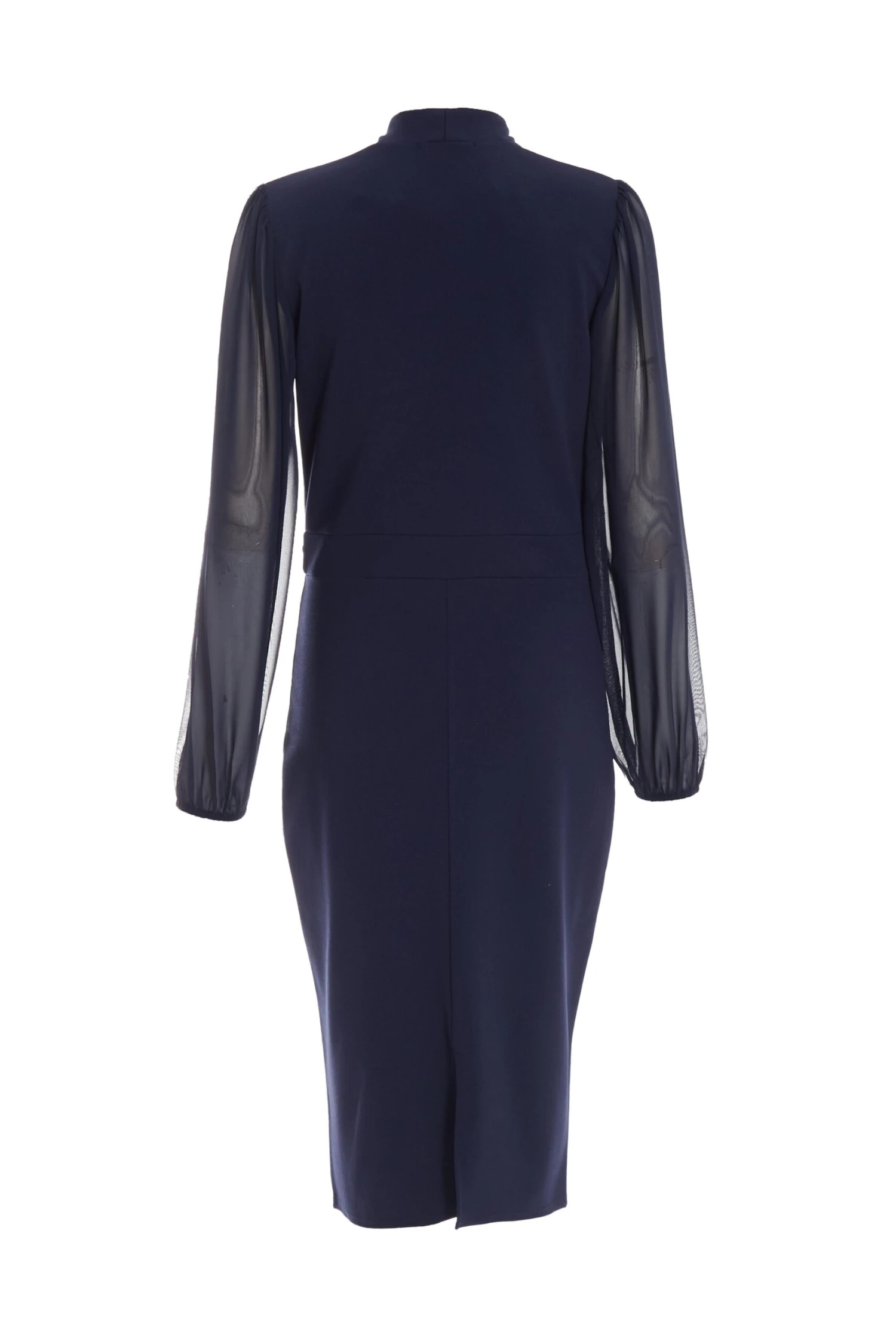 Navy Chiffon Sleeve Buckle Midi Dress 7 Navy Chiffon Sleeve Buckle Midi Dress - Image 5