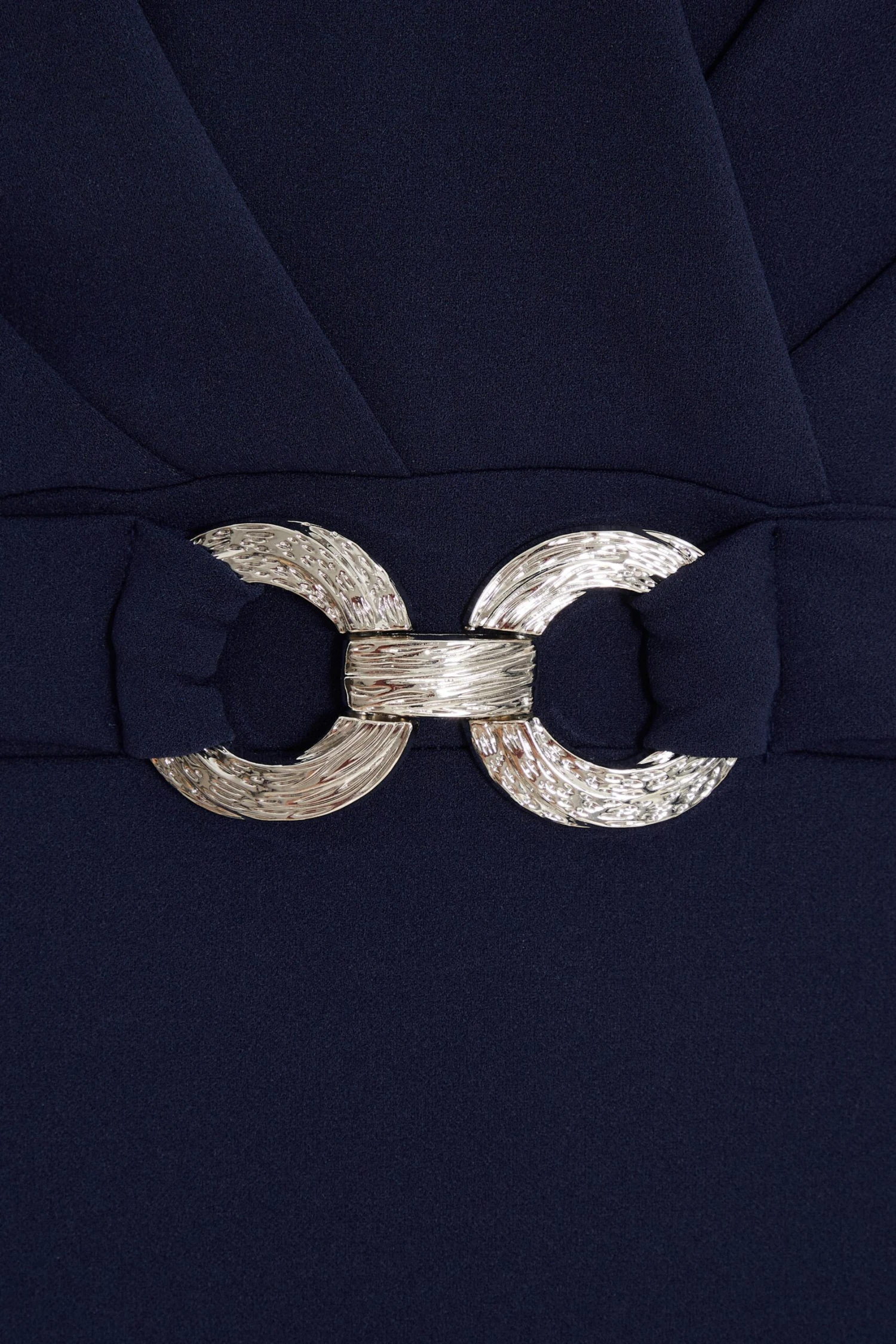 Navy Chiffon Sleeve Buckle Midi Dress 8 Navy Chiffon Sleeve Buckle Midi Dress - Image 6