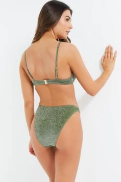 Green Shimmer Bikini Top -Outlet Clothyne Store 00100038160 XB