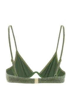 Green Shimmer Bikini Top -Outlet Clothyne Store 00100038160 ZB