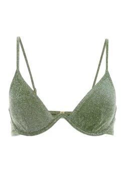 Green Shimmer Bikini Top