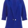 Royal Blue Ruched Sleeve Blazer -Outlet Clothyne Store 00100038201 ZM