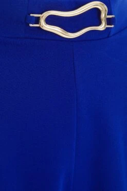 Royal Blue Buckle Detail High Waist Shorts -Outlet Clothyne Store 00100038202 ZS