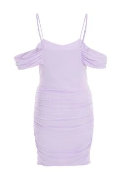Lilac Ruched Bodycon Mini Dress -Outlet Clothyne Store 00100038203 ZB