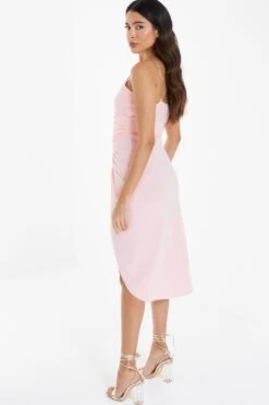Pink Chain Ruched Midi Dress -Outlet Clothyne Store 00100038211 XB