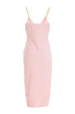 Pink Chain Ruched Midi Dress -Outlet Clothyne Store 00100038211 ZB