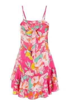 Pink Floral Flip Hem Skater Dress -Outlet Clothyne Store 00100038226 ZB
