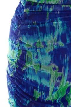 Blue Tie Dye Ruched Bodycon Mini Dress -Outlet Clothyne Store 00100038244 ZS