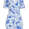 White Floral Wrap Mini Dress -Outlet Clothyne Store 00100038247 ZM
