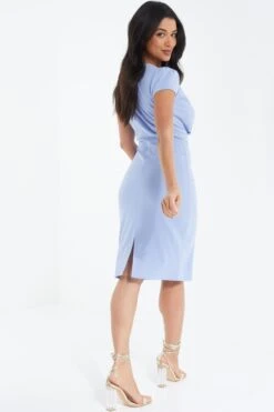 Light Blue Cap Sleeve Midi Dress 10 Light Blue Cap Sleeve Midi Dress -Outlet Clothyne Store 00100038248 XB
