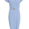 Light Blue Cap Sleeve Midi Dress 1 Light Blue Cap Sleeve Midi Dress -Outlet Clothyne Store 00100038248 ZM