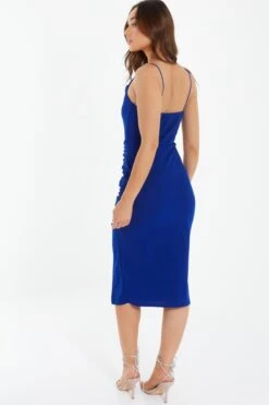 Royal Blue Ruched Bodycon Midi Dress 10 Royal Blue Ruched Bodycon Midi Dress -Outlet Clothyne Store 00100038259 XB