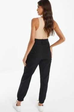 Black Zip Detail Cargo Trouser -Outlet Clothyne Store 00100038271 XB