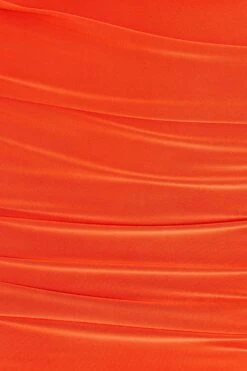 Orange Ruched Bodycon Mini Dress -Outlet Clothyne Store 00100038273 ZS