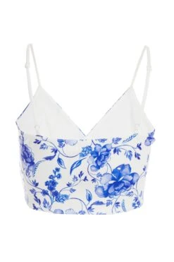 White Floral Crop Top -Outlet Clothyne Store 00100038278 ZB