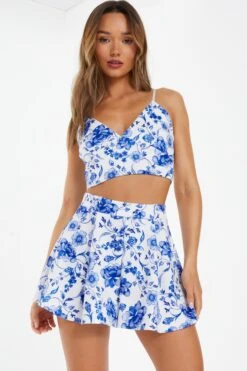 White Floral Floaty Shorts 9 White Floral Floaty Shorts -Outlet Clothyne Store 00100038280 XM