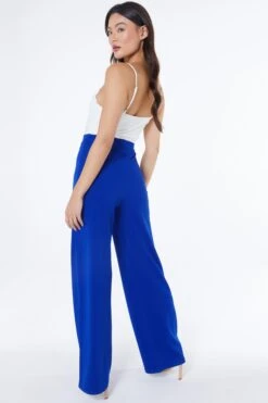 Royal Blue Button Palazzo Trousers -Outlet Clothyne Store 00100038281 XB