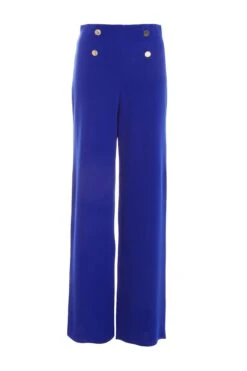 Royal Blue Button Palazzo Trousers