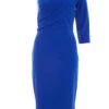 Royal Blue One Shoulder Bodycon Midi Dress