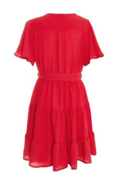 Red Wrap Skater Dress 12 Red Wrap Skater Dress -Outlet Clothyne Store 00100038347 ZB