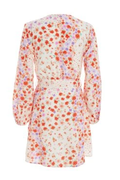 Multicoloured Floral Wrap Tie Mini Dress -Outlet Clothyne Store 00100038348 ZB
