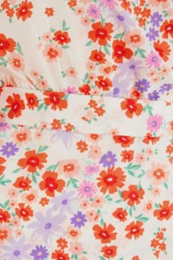 Multicoloured Floral Wrap Tie Mini Dress -Outlet Clothyne Store 00100038348 ZS