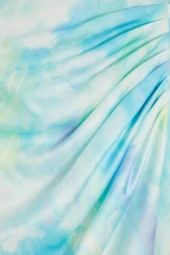 Blue Smudge Satin Wrap Midi Dress -Outlet Clothyne Store 00100038362 ZS