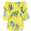 Yellow Floral Bardot Playsuit -Outlet Clothyne Store 00100038365 ZB