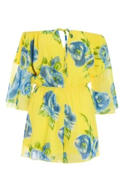 Yellow Floral Bardot Playsuit -Outlet Clothyne Store 00100038365 ZM