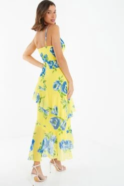 Yellow Floral Midaxi Dress 10 Yellow Floral Midaxi Dress -Outlet Clothyne Store 00100038367 XB