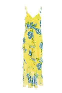 Yellow Floral Midaxi Dress 12 Yellow Floral Midaxi Dress -Outlet Clothyne Store 00100038367 ZB