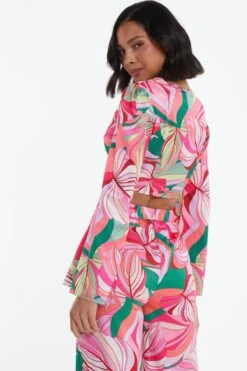 Pink Scarf Print Top -Outlet Clothyne Store 00100038369 XB