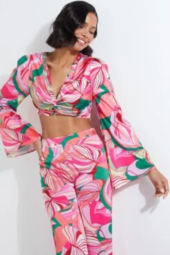 Pink Scarf Print Top -Outlet Clothyne Store 00100038369 XM