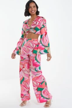 Pink Scarf Print Top -Outlet Clothyne Store 00100038369 XS