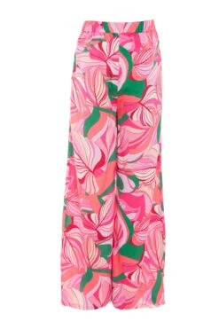Pink Scarf Print Palazzo Trousers -Outlet Clothyne Store 00100038370 ZB
