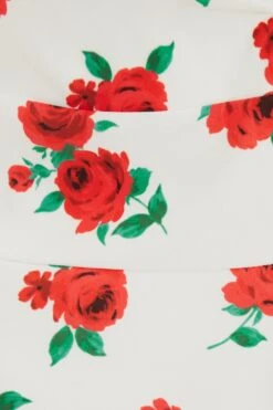 White Rose Print Mini Dress -Outlet Clothyne Store 00100038382 ZS